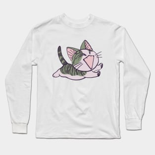 I draw pink pastel happy running chi the kitten 5 / Chi's sweet home Long Sleeve T-Shirt